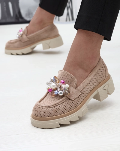 Mocasini de damă maro deschis de culoare maro deschis Peloga- Footwear