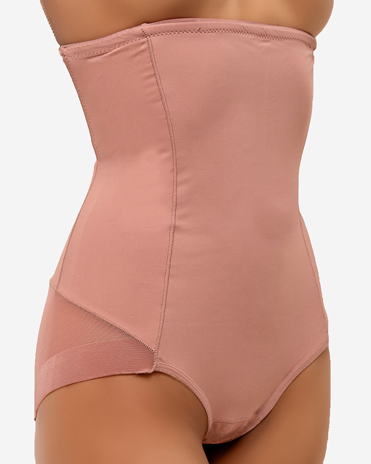 Royalfashion Chiloți modelatori cu talie înaltă pentru femei, roz închis