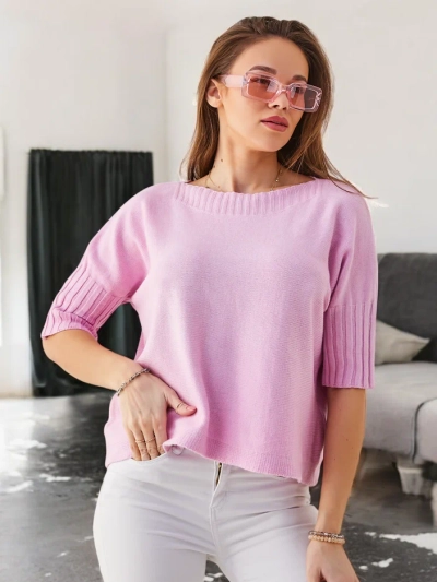 Pulover din viscoză pentru femei Royalfashion cu mâneci scurte