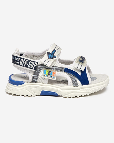 Sandale copii albe si bleumarin prinse cu Velcro Ceteris - Pantofi