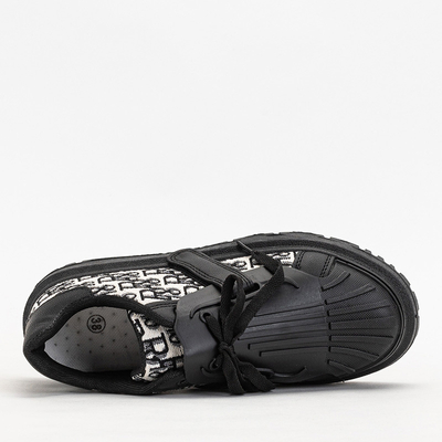 Adidasi sport negri de dama cu imprimeu Ibibis - Incaltaminte