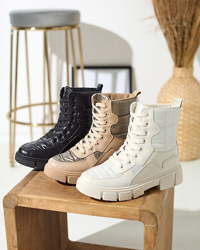 OUTLET Cizme negre de damă neizolate de tip bagger Qertera- Footwear
