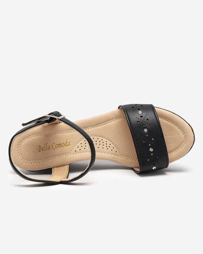 OUTLET Sandale pane dama negre Bellomia - Incaltaminte