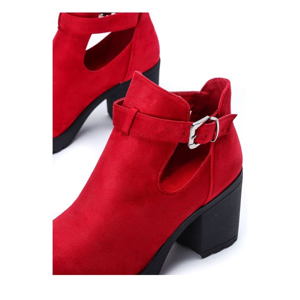 Czerwone botki na wysokim słupku Moonlight - Obuwie