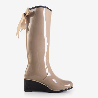 Wellies de dama bej pe pană Genofa - Încălțăminte