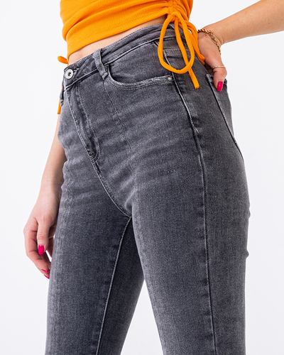 Blugi damă drepte gri închis - Îmbrăcăminte