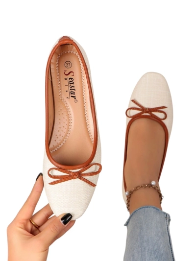 Pantofi balet pentru femei Royalfashion cu sclipici și o fundiță Aramie