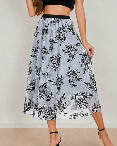 Royalfashion Fustă midi cu două straturi pentru femei