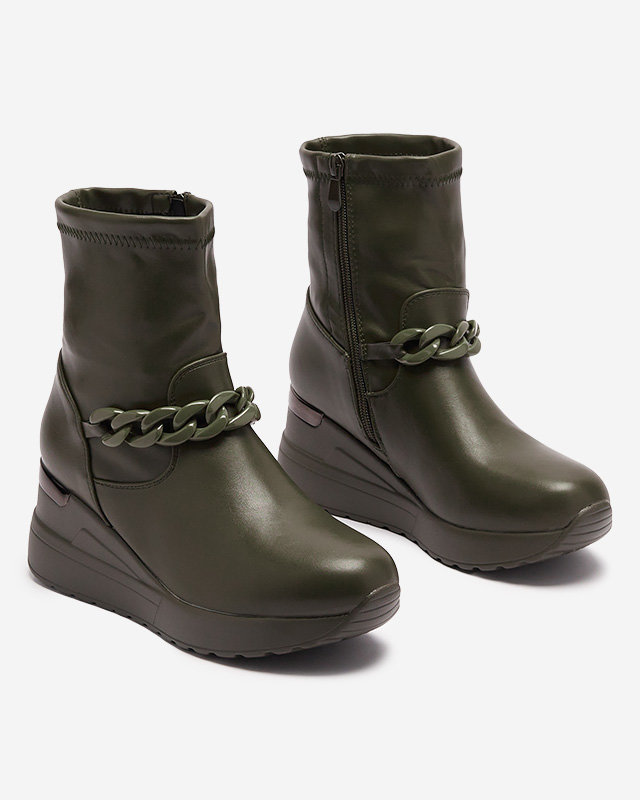 Cizme de damă verzi pe ancoră cu lanț Fefricca- Încălțăminte
