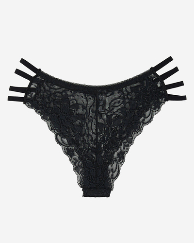 Chiloți brazilian de damă de culoare neagră cu dantelă - Lenjerie intimă