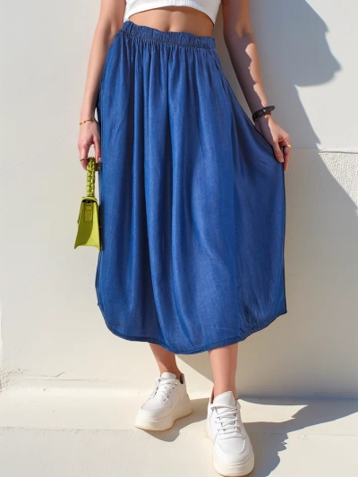 Fustă midi Royalfashion pentru femei stil denim