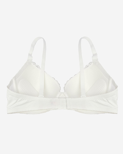 Sutien push up crem pentru femei, decorat cu dantelă- Lenjerie