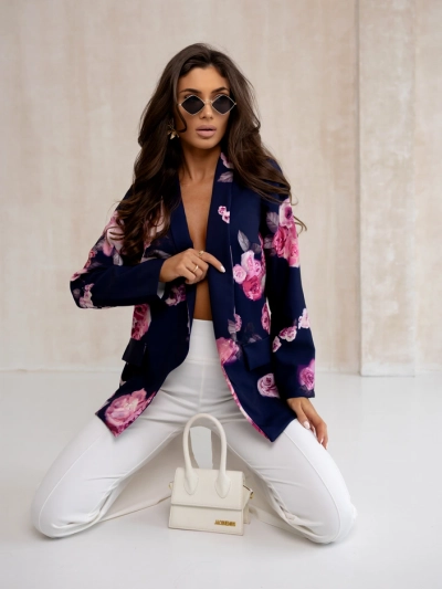 Sacou Royalfashion pentru femei fără închidere cu flori de trandafir