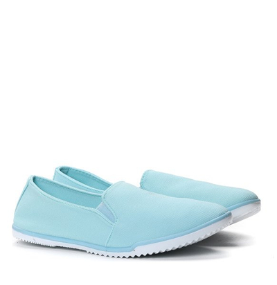 Jasnoniebieskie, tkaninowe slip on Sky- Obuwie