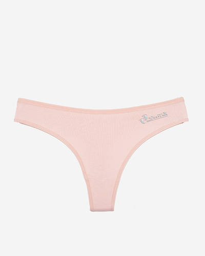 Tanga de dama roz cu inscriptie - Lenjerie intima