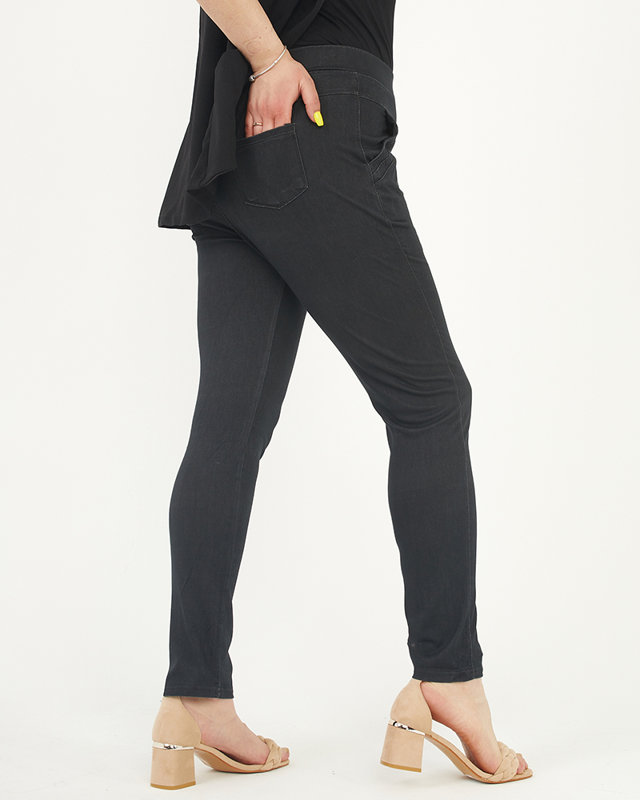 Treggings de damă PLUS SIZE de culoare neagră - Îmbrăcăminte