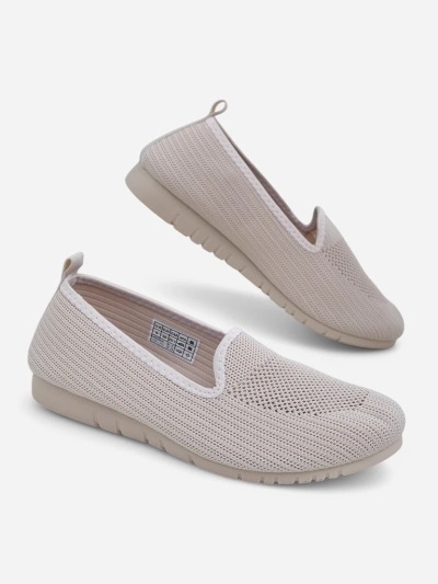 Moda Bella Pantofi Damă Bej cu Talpă Joasă