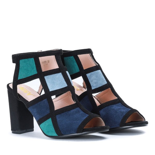 Kolorowe sandały na słupku z wycięciami Nahia - Obuwie