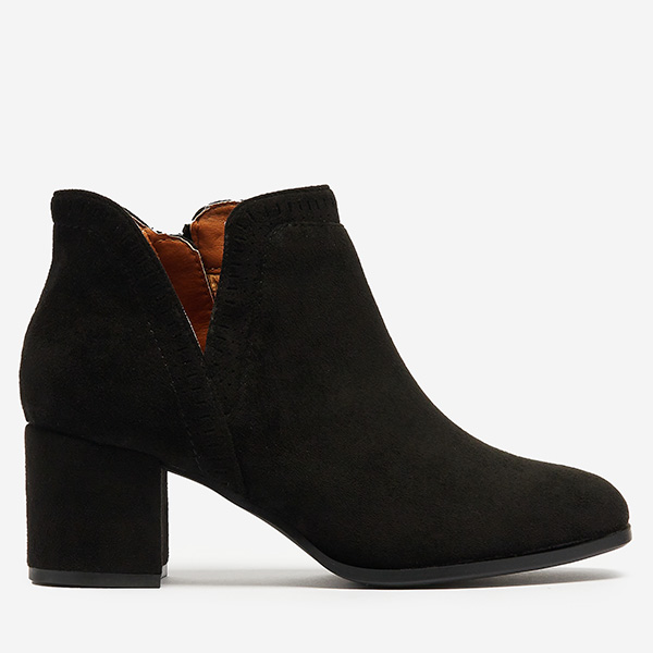 OUTLET Cizme negre de dama izolate pe stalp joasa Lorik - Incaltaminte