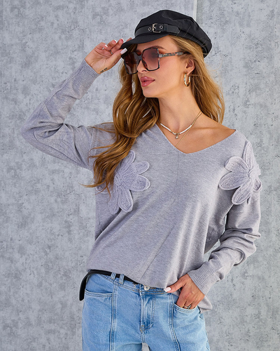 Royalfashion Pulover subțire de damă cu flori