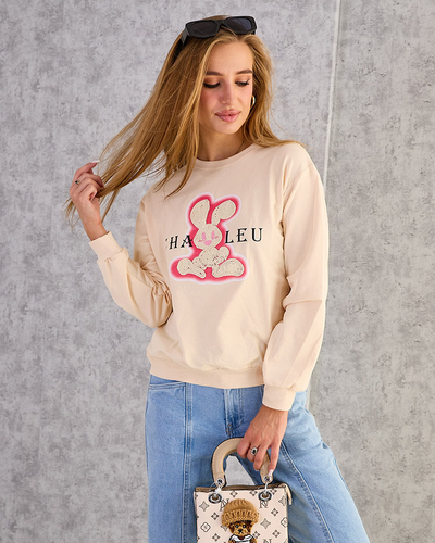 Royalfashion Hanorac cu imprimeu subțire din bumbac pentru femei