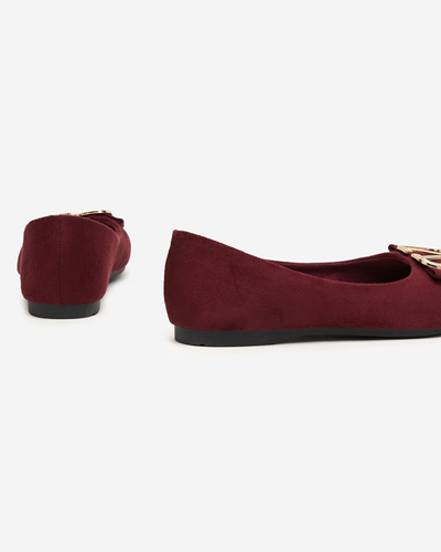 Balerini de dama bordeaux cu ornament pe varf Cavo - Incaltaminte