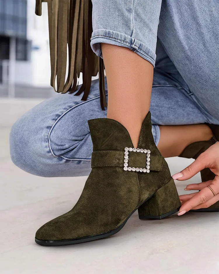 Ghete la glezna pentru femei Royalfashion pe un calcai scazut Vetti