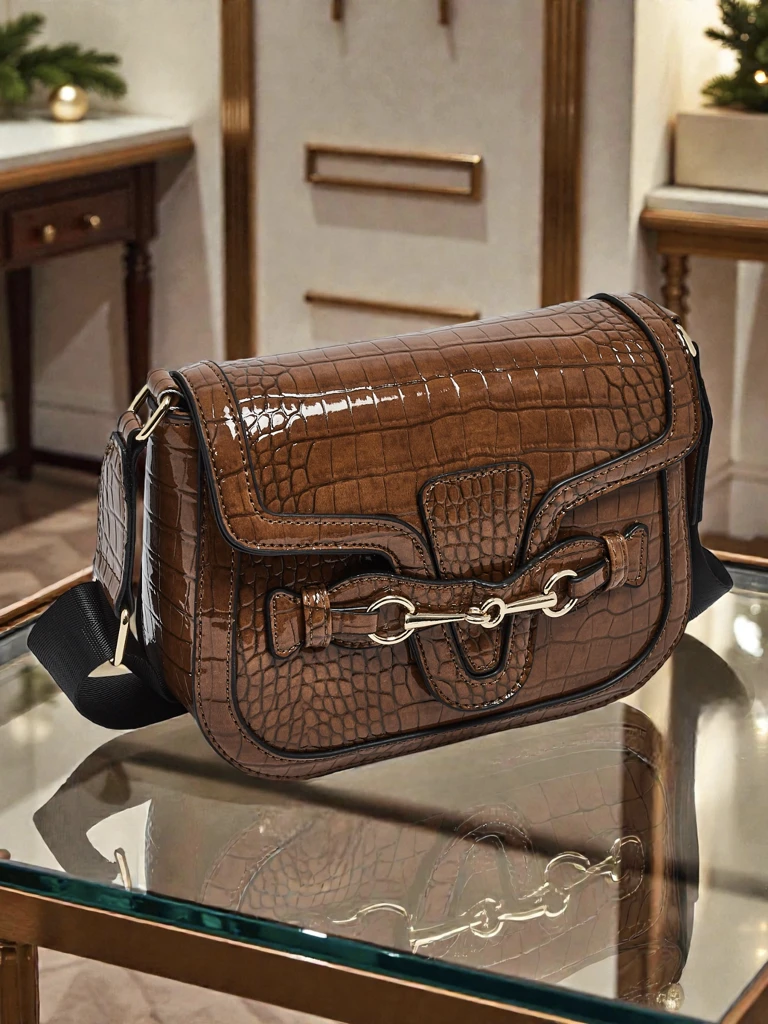 Torebka Damska Aurora Ciemnobrązowa Skórzana Elegancka