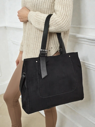 Geantă de damă shopper Daverna, din piele ecologică tip piele întoarsă