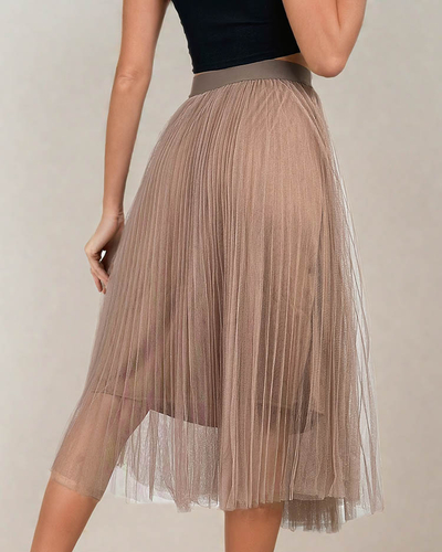Royalfashion Fustă midi cu două straturi pentru femei