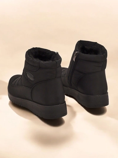 Botine Dama Athena Negre Din Material Textil Pentru Toamna si Iarna