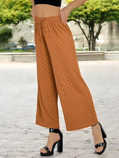 Royalfashion Pantaloni largi în carouri pentru femei