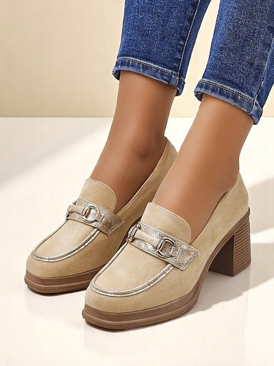 Royalfashion mocasini cu toc bloc pentru femei Apareus
