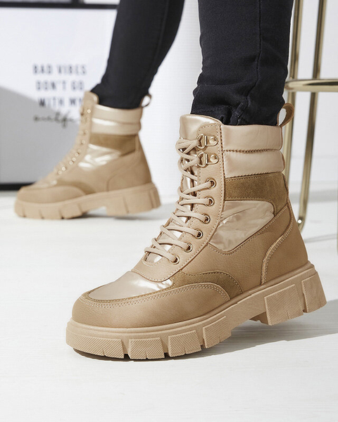 Cizme de vânătoare izolate maro deschis pentru femei Kasemi- Footwear