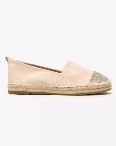 Royalfashion Espadrile de damă bej cu zirconii Iterica