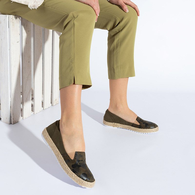 OUTLET Espadrile verzi dama Nuhente camo - Pantofi