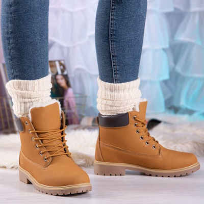 Brązowe trapery z ociepleniem Polar Bear - Obuwie