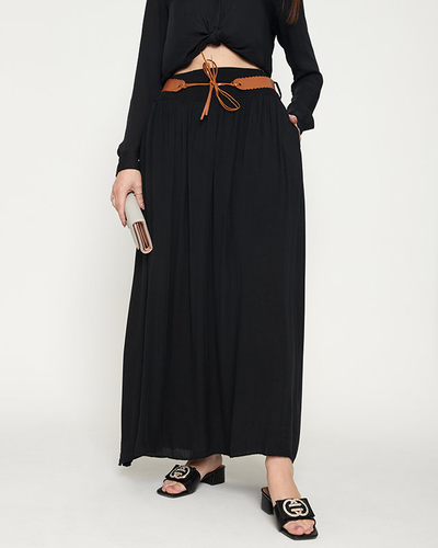 Fusta midi neagra pentru dama - Imbracaminte