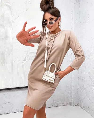 Rochie mini din material din bumbac pentru femei Royalfashion