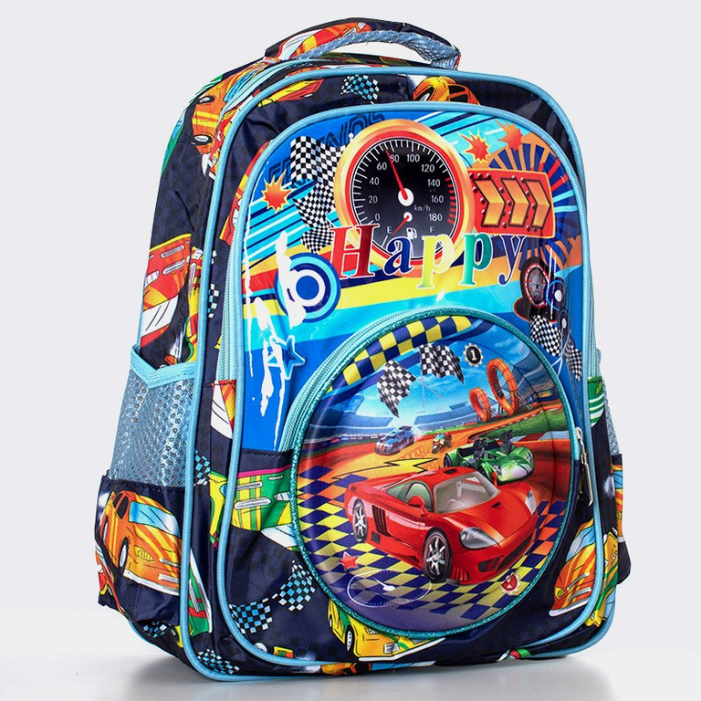 Rucsac școlar cu mașini, bleumarin - Accesorii