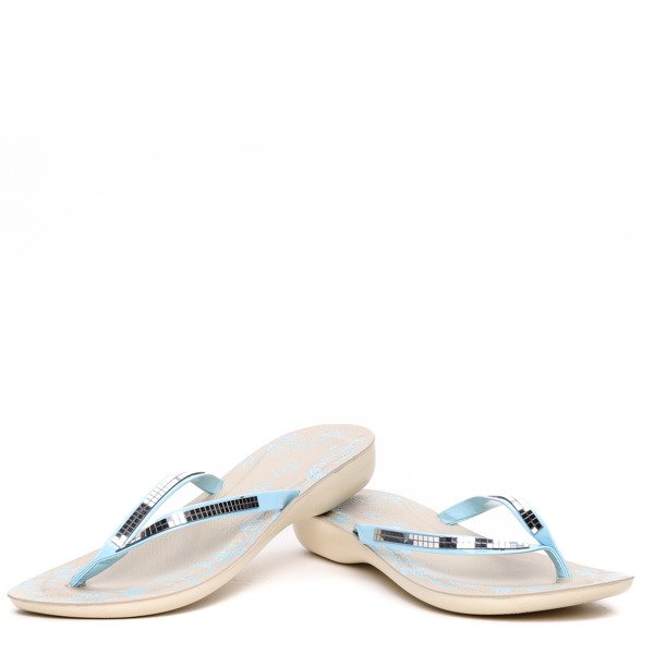 Niebieskie klapki japonki Macie- Obuwie