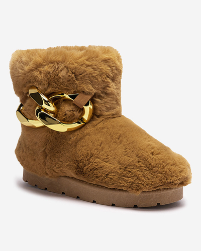 Cizme de zăpadă pentru femei Camel cu blană Sattopa- Footwear