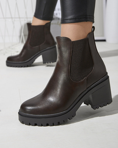 OUTLET Cizme de damă maro închis pe post de cizme Foccillo- Footwear