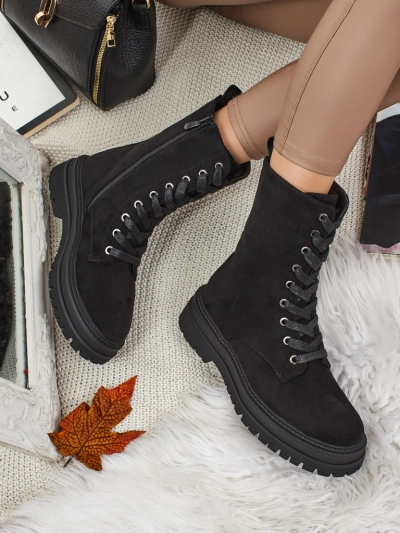 Botine damă eco piele întoarsă tip workeri Molistea