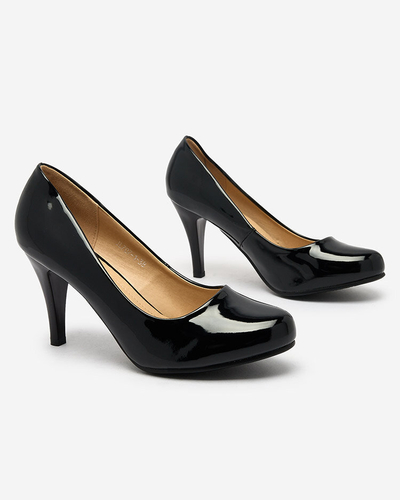 Royalfashion Pantofi cu toc Degonop lăcuiți negri