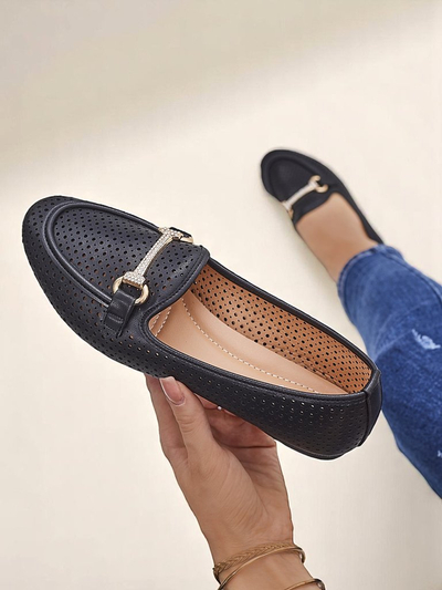 Royalfashion Rafalle mocasini ajurați de damă