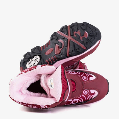 Cizme de zăpadă maro pentru fete cu modele de la Atalia - încălțăminte