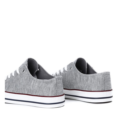 Szare trampki z materiału tkaninowego Greyana - Obuwie
