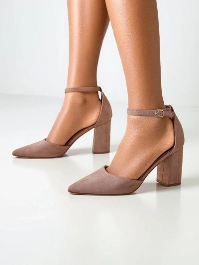 Royalfashion Pantofi cu toc pentru femei din eco-suede Caldeno