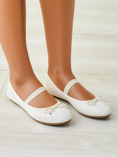 Royalfashion Balerini pentru femei cu fundiță și elastic Evsal